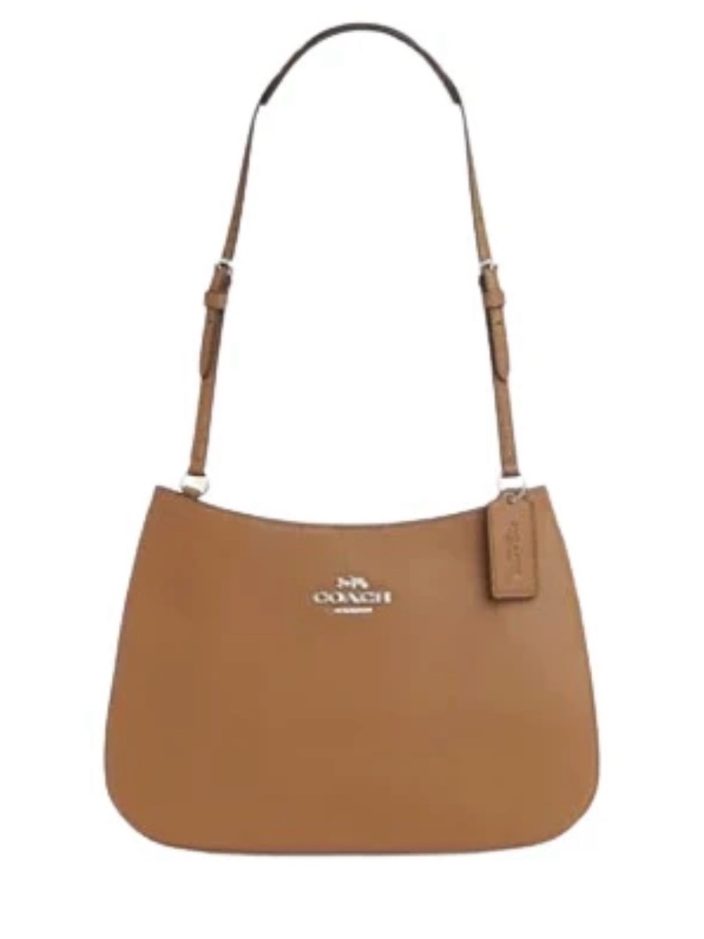 Coach Penelope Tan Leather Shoulder Bag with Signature Tag